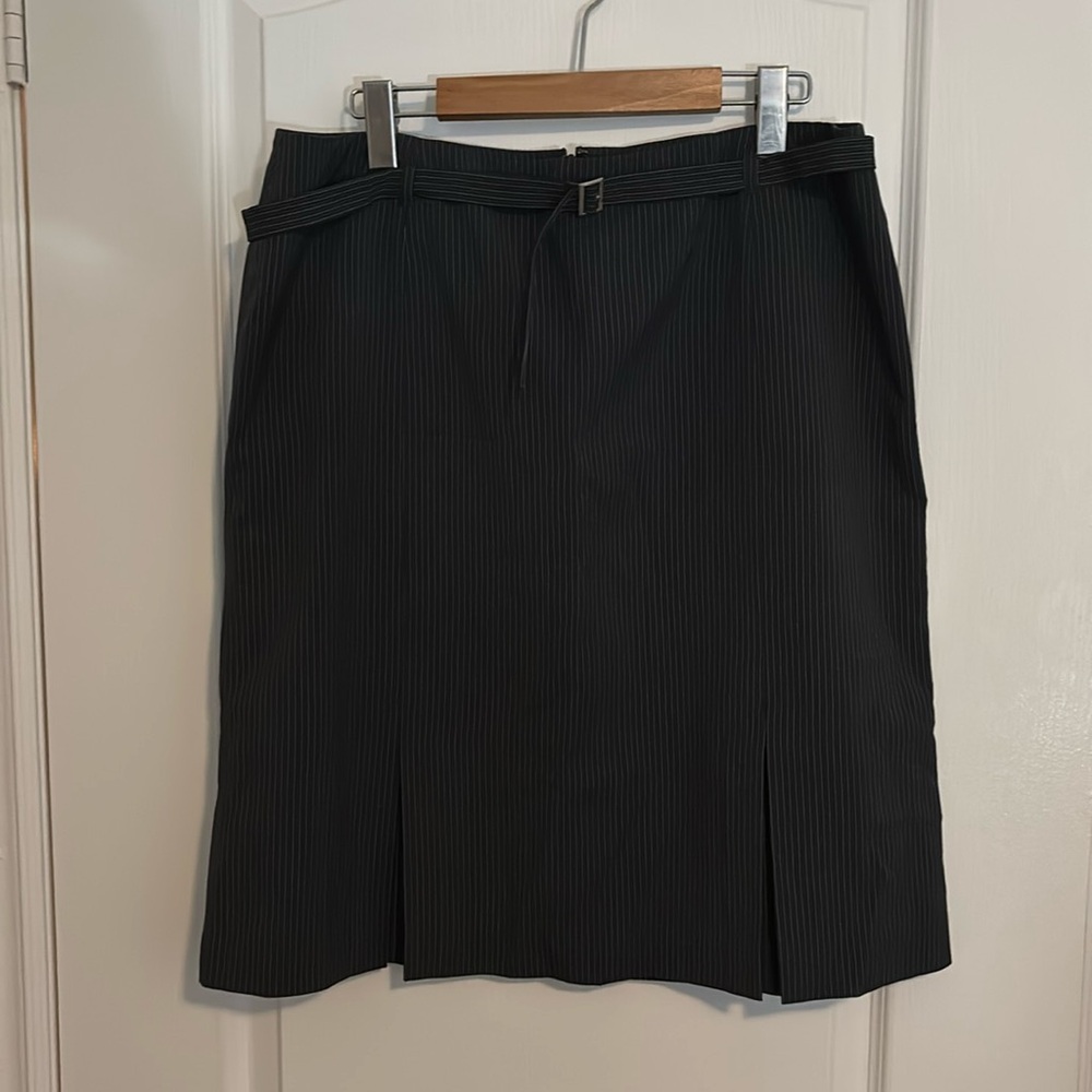 George Belted Pin-stripped Skirt